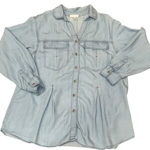 Hester & Orchard‎ Tencel Chambray Button-Up Shirt – Size Medium